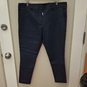 NWT Olivia Sheed Navy Blue Slim Fit Leather Pants_1